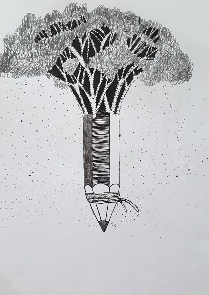 Read more about the article Druhé miesto na výtvarnej súťaži – Moje m(i)esto pre život….