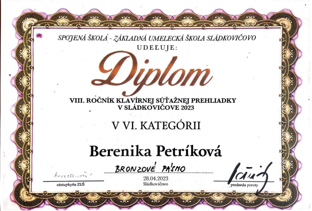 Read more about the article Úspech na klavírnej súťaži!